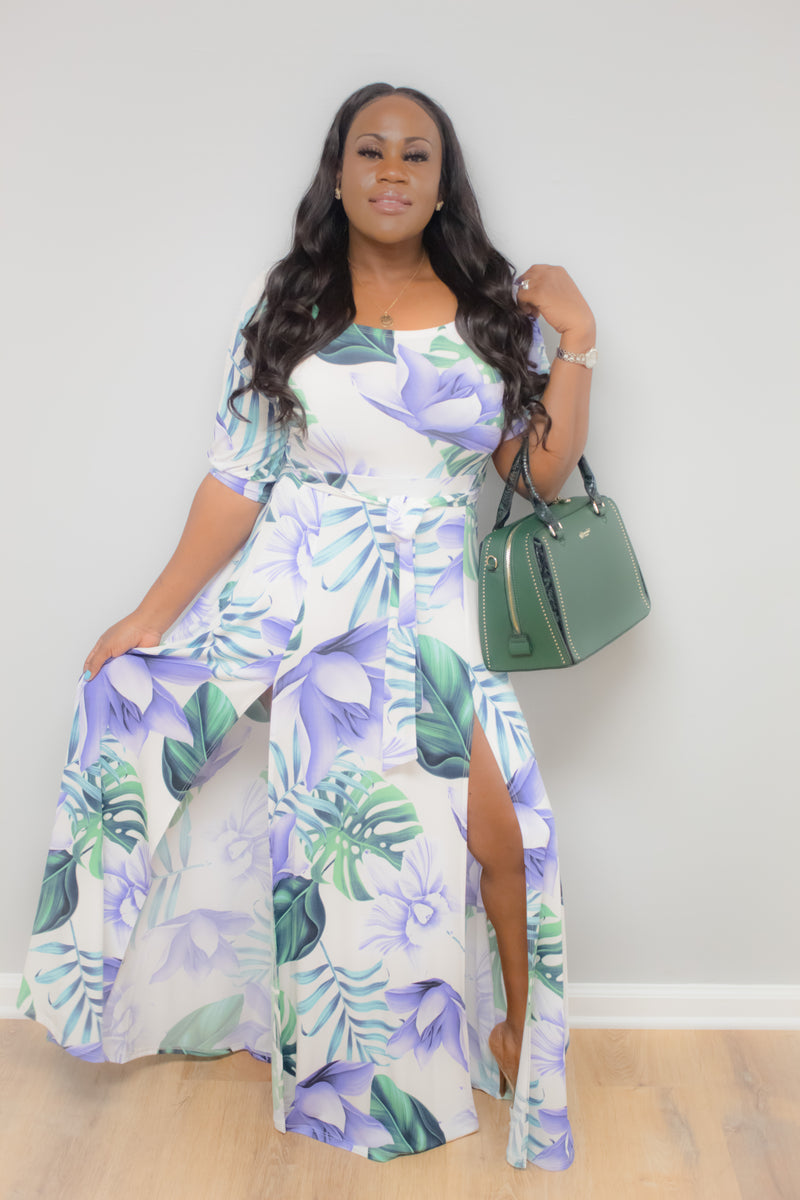 lavender and green dress Leely Women Floral Green and Purple Long Bridesmaid Dress with Slit Cold Shoulder A Line Wedding Guest Dress with Bow